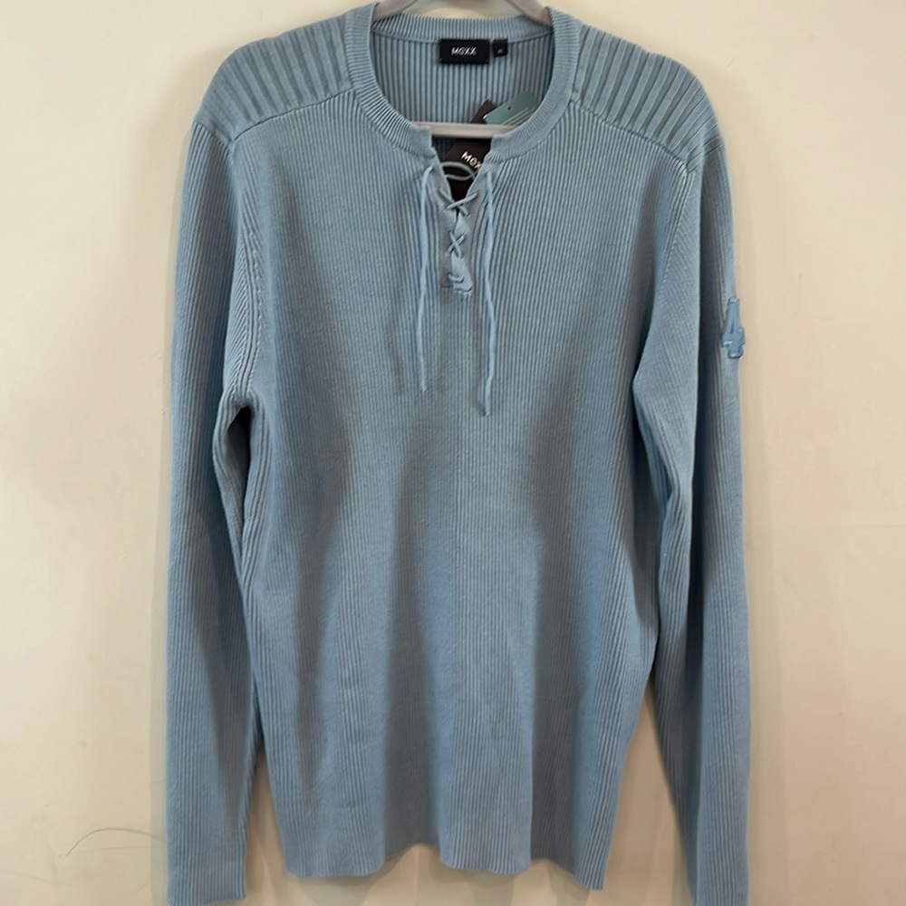 Mexx‎ Men’s Baby Blue 100% Cotton Sweater Size XL NWT